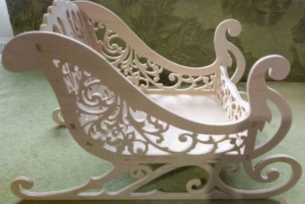 Новогодний декор /олени/декор/резные сани