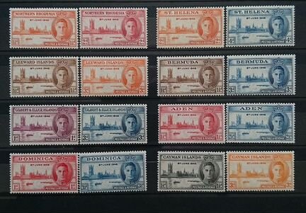 Британские Колонии, 1946, KG VI Victory, MNH