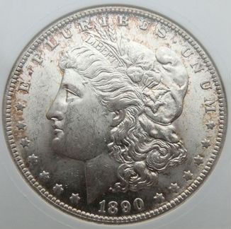 Доллар Моргана 1890O слаб MS62 серебро США