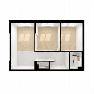 2-к квартира, 65.1 м², 3/33 эт.
