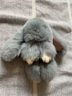 Брелок кролик из натурального меха