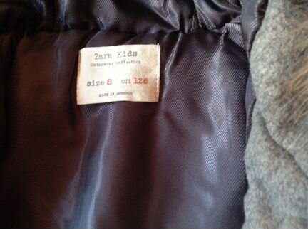 Пальто зимнее zara 125 см