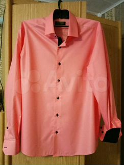 Рубашка мужская розовая, размер 50