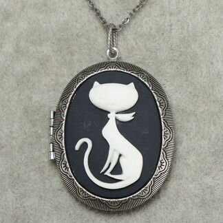 Медальон Камея Кошечка ретро (30х40мм)