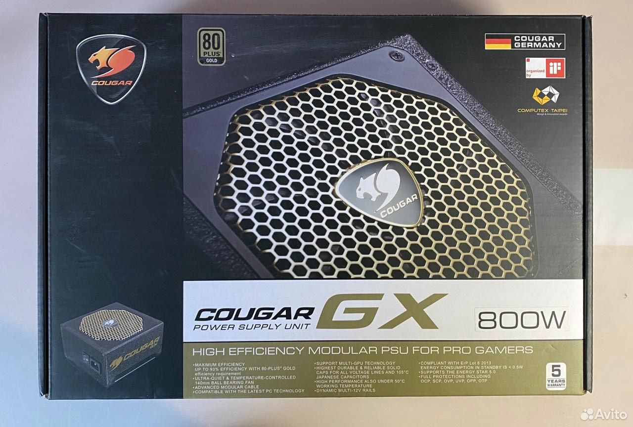 Бп Cougar GX 800W 80 plus Gold CGR GX-800