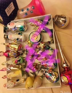 Ёлочные игрушки на прищепках,картонажссср