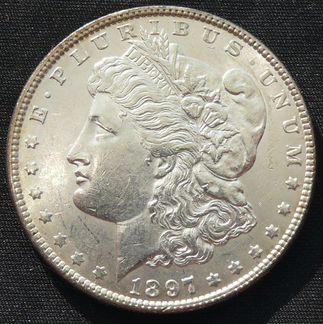 Доллар Моргана 1897 серебро США Филадельфия