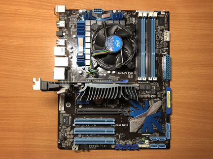 Материнская плата Asus + процессор i3 + видеокарта