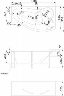 Ванна Акриловая 160x95