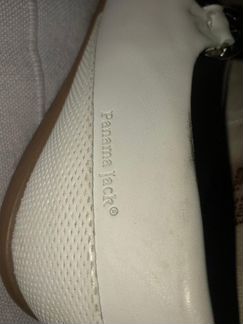 Белые туфли на ремешке, балетки Panama Jack