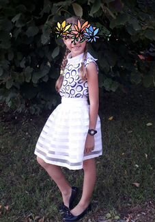 Праздничное платье, блузка и юбка 134