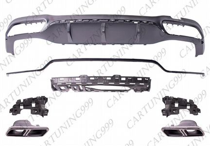 Диффузор и насадки 63 AMG Mercedes E 213 под окрас