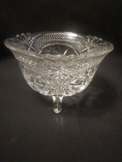 Конфетница на ножках хрустальная СССР