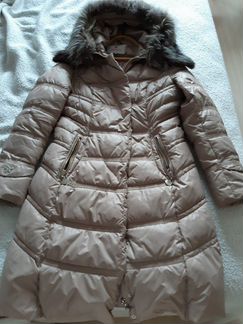 Пуховик с воротником чернобурки