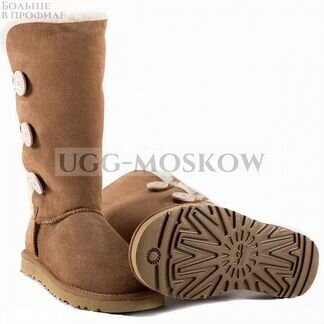 Угги UGG Bailey Button Triplet Chestnut Ар-N076