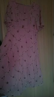 Платье шёлковый шифон с вышивкой новое