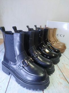 Кожаные зимние ботинки gucci (36-40)