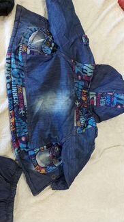 Костюм на осень джинса с флисом