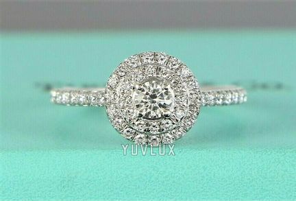 Золотое кольцо солитер Tiffany 0.46 ct