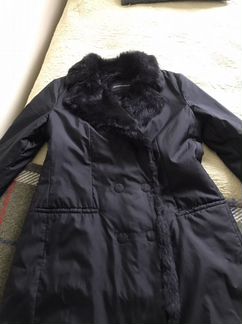 Укорочённое пальто на меху кролика Armani 44p