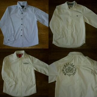 Фирменные однотонные рубашки. На 4-5 лет. б/у