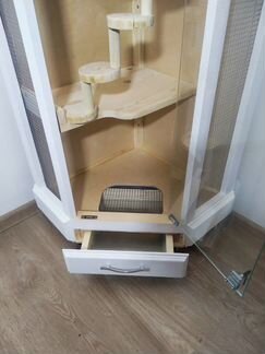 Угловая клетка, вольер, витрина для белки, ласки