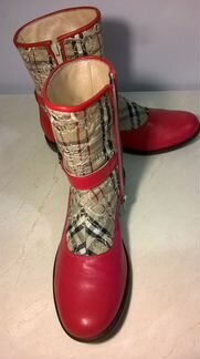 Ботинки красные туфли Missouri натуральная кожа