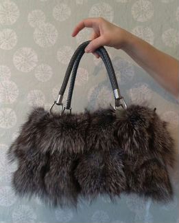 Сумка мех чернобурка