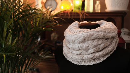 Шерстяной теплый снуд шарф-труба