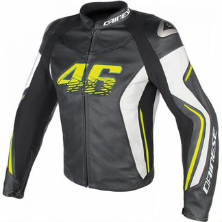 Мотокуртка Кожаная Dainese VR46 D2 / Черно-желтый