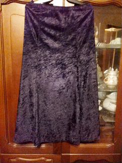 Длинная велюровая юбка