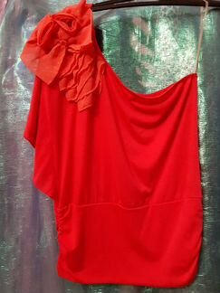 Блузка, размер 44,цвет алый