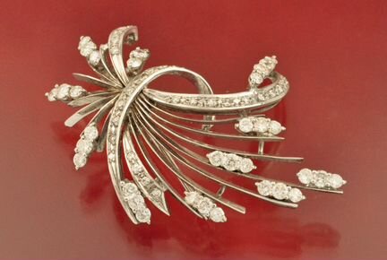 Брошь золото 750 пробы бриллианты