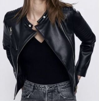Куртка-косуха из экокожи “Zara” L (46)