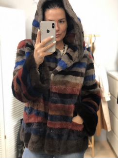 Шуба норковая с капюшоном