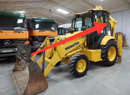 Стекло кузовное заднее левое для Коматсу wb93r-5 2