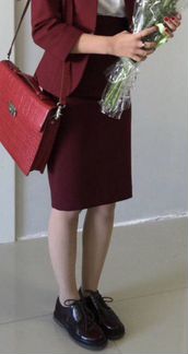 Юбка офисная, юбка карандаш бордовая calista