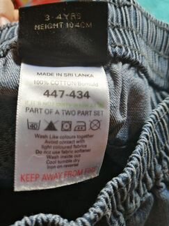 Шорты и футболка Next, размер 3-4года,104см