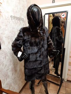 Норковая Шуба 52-54,Новая,Махагон,длиная 90см