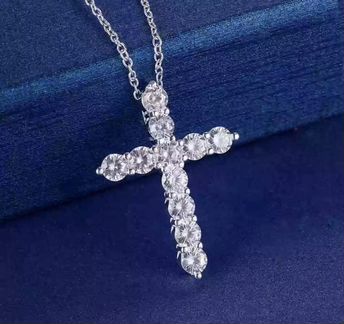 Серебряная цепь 925 крестик в стиле tiffany новый