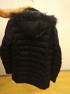 Пуховик зимний теплый мужской черный (размер L)