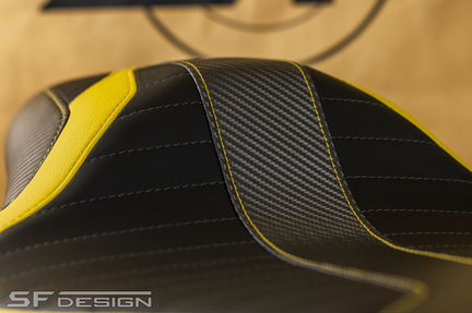 Сиденье BMW K1300R 2004-2015 Yellow Carbon Waves