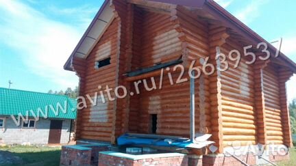 Сруб для дома с рубленным балконом