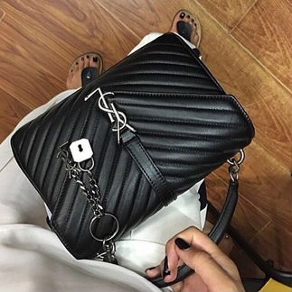 Сумка Черная Ив Сен Лоран Черная Ysl Chevron Black