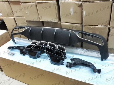 Диффузор и насадки 63 AMG Mercedes E 213 под окрас